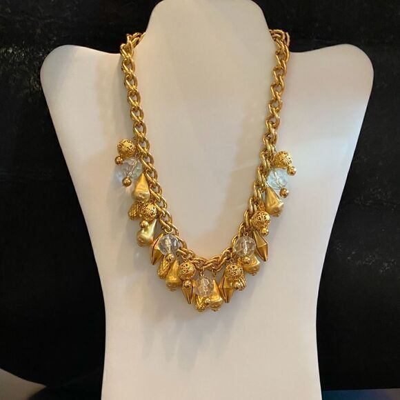 Gorgeous ALFRED SUNG gold statement necklace - Picture 2 of 7